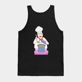 Mustachioed Chef Tank Top